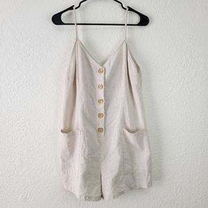 Lush Linen Blend Romper Large